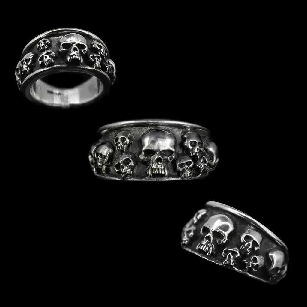 13 Apostles Skull Ring - Handmade Sterling Silver Jewellery, UK Crafted Curiouser Collective