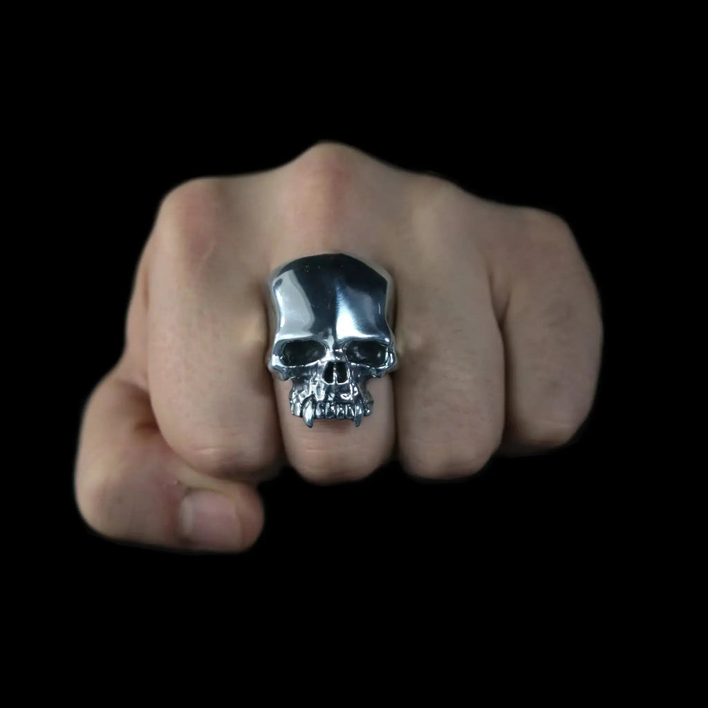 Large Cain & Abel Skull Ring Curiouser Collective