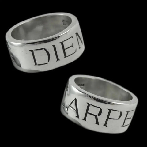 CARPE DIEM Silver Thick Band Ring Curiouser Collective