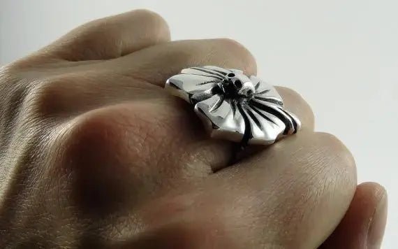 Hibiscus Flower Skull Ring Curiouser Collective