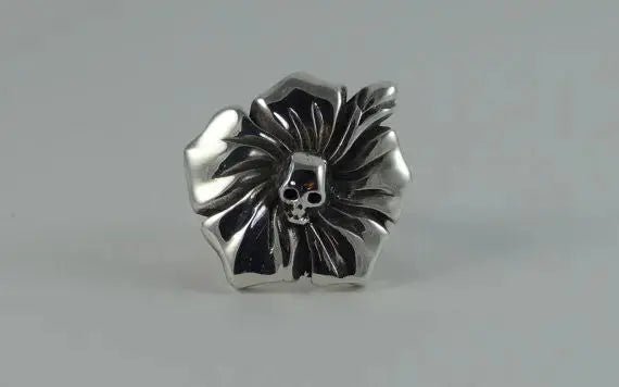 Hibiscus Flower Skull Ring Curiouser Collective