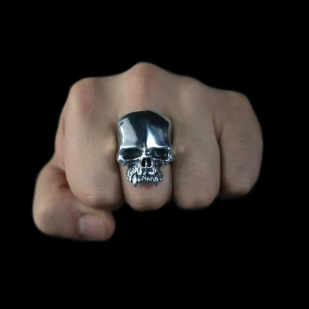 Large Cain & Abel Skull Ring Curiouser Collective