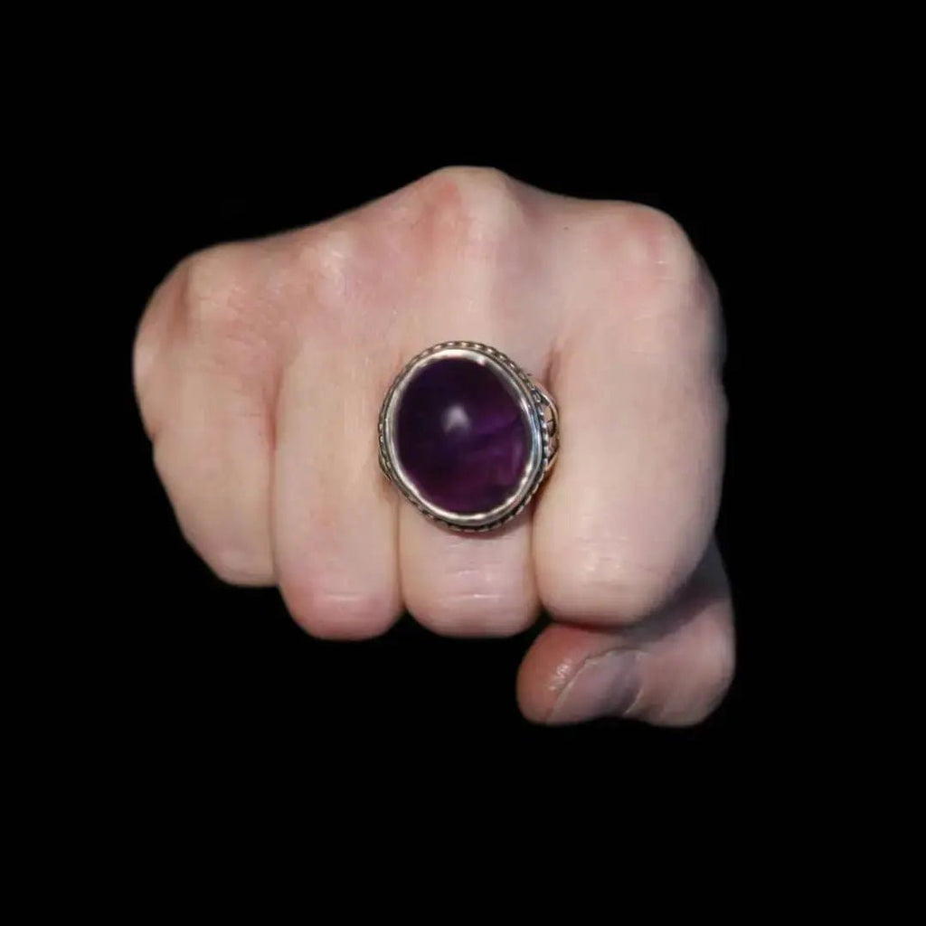 Large Ivy Leaf Ring - Amethyst Curiouser Collective