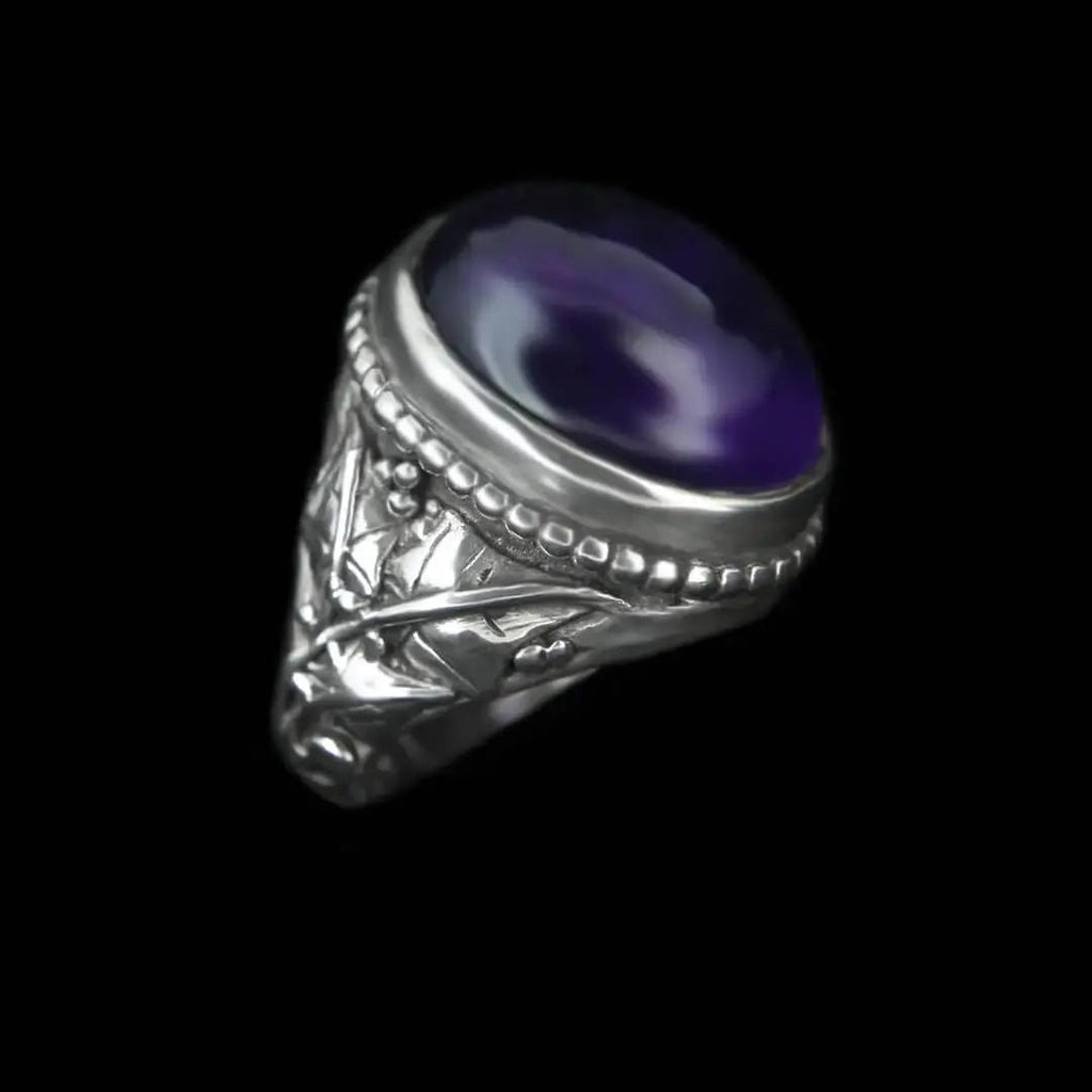 Large Ivy Leaf Ring - Amethyst Curiouser Collective