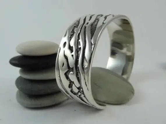 Silver 925 Water Mark Cuff/Bangle Curiouser & Curiouser