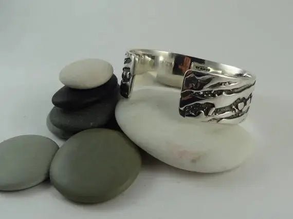 Silver 925 Water Mark Cuff/Bangle Curiouser & Curiouser