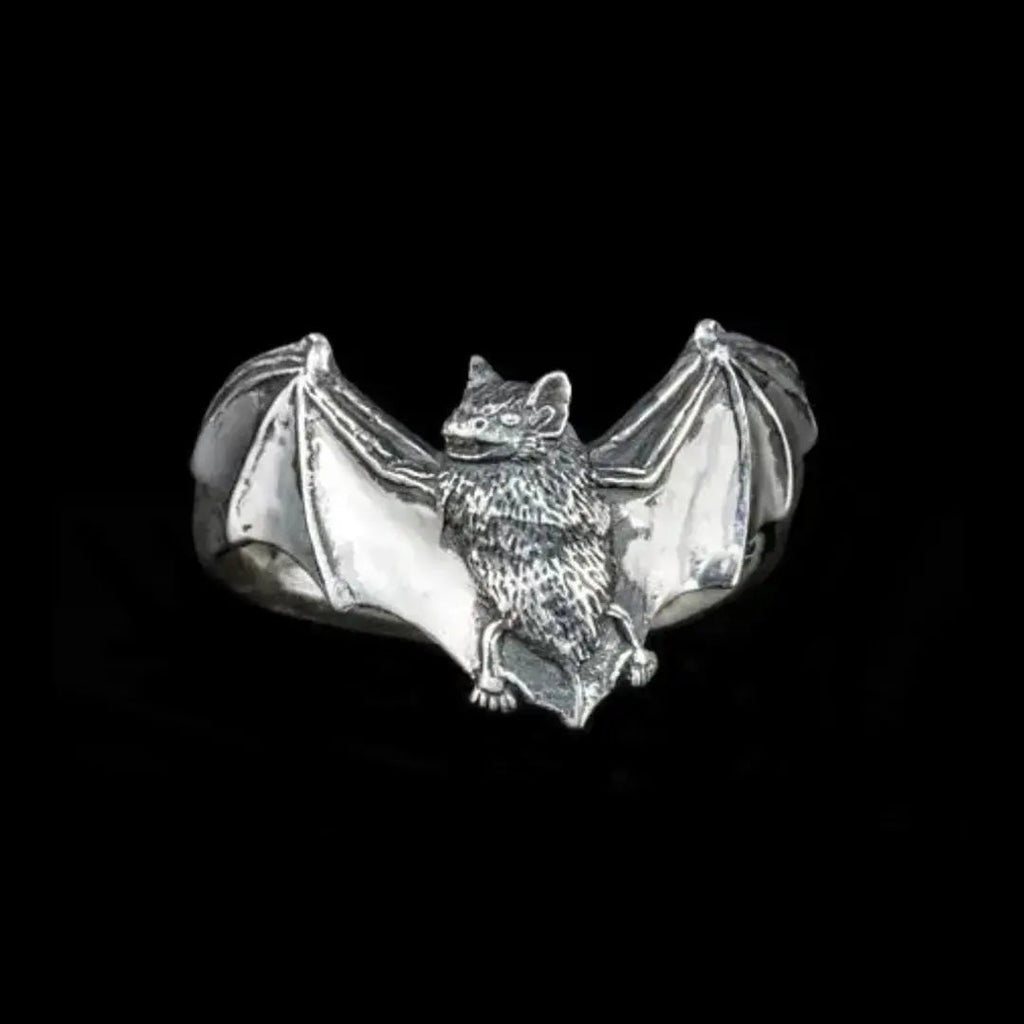 Silver Bat Ring - Handmade Sterling Silver UK Jewellery, Gothic-Inspired Design Curiouser Collective