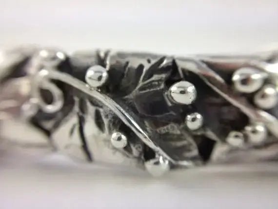 Silver Ivy Leaf Bangle/Cuff Hand Made Curiouser & Curiouser