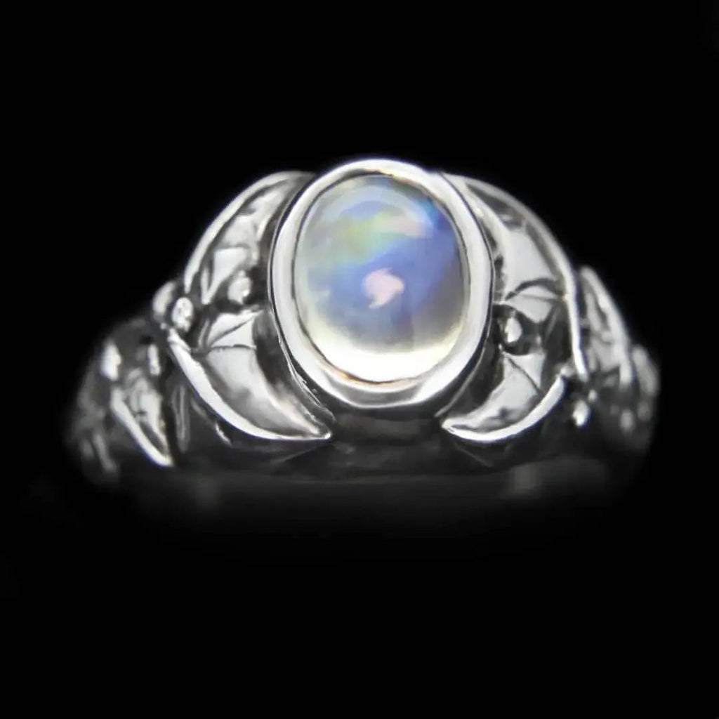 Small Ivy Leaf Ring - Moonstone Curiouser Collective