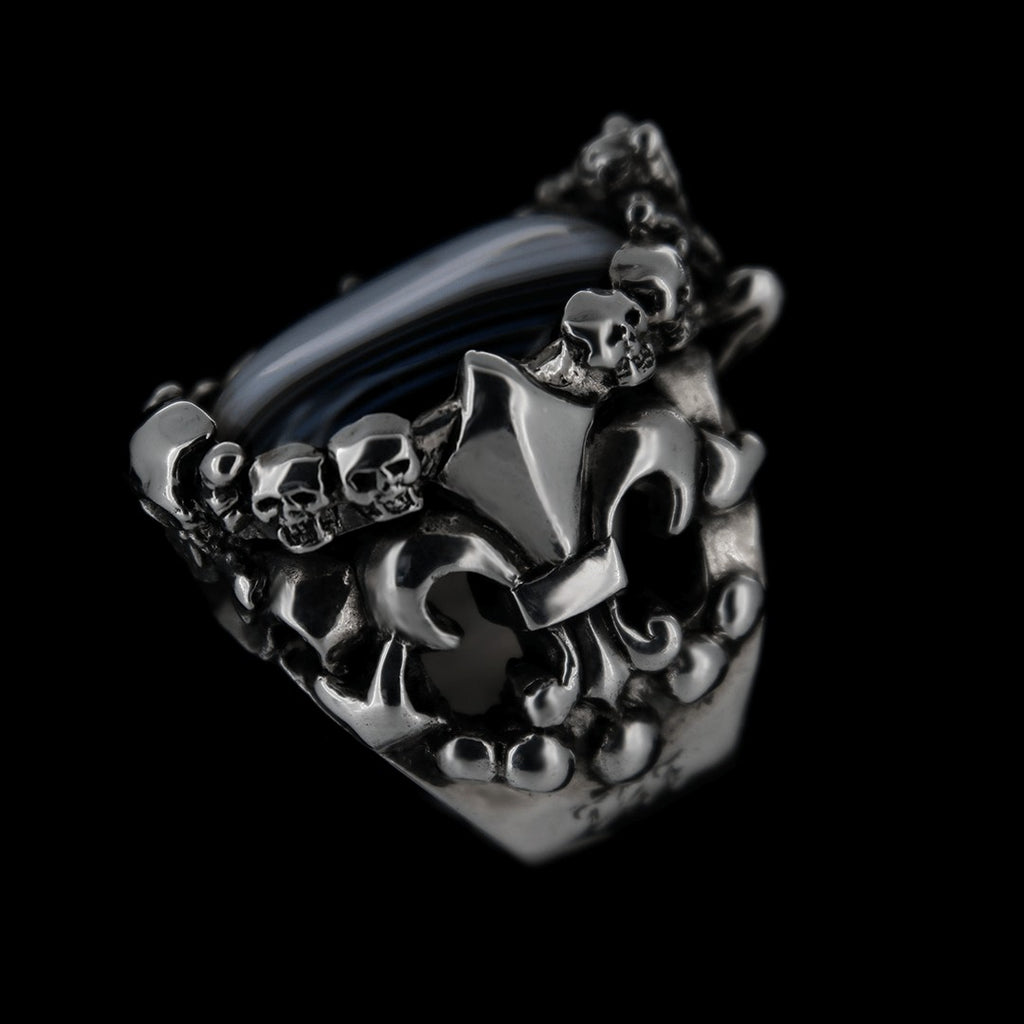 Fleur De Lis Ring - Victorian onyx Curiouser Collective