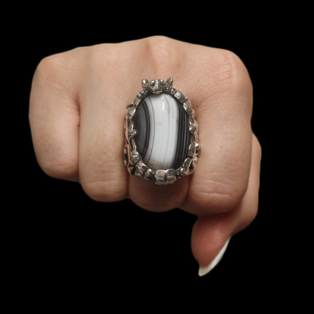 Fleur De Lis Ring - Victorian onyx.. Curiouser Collective