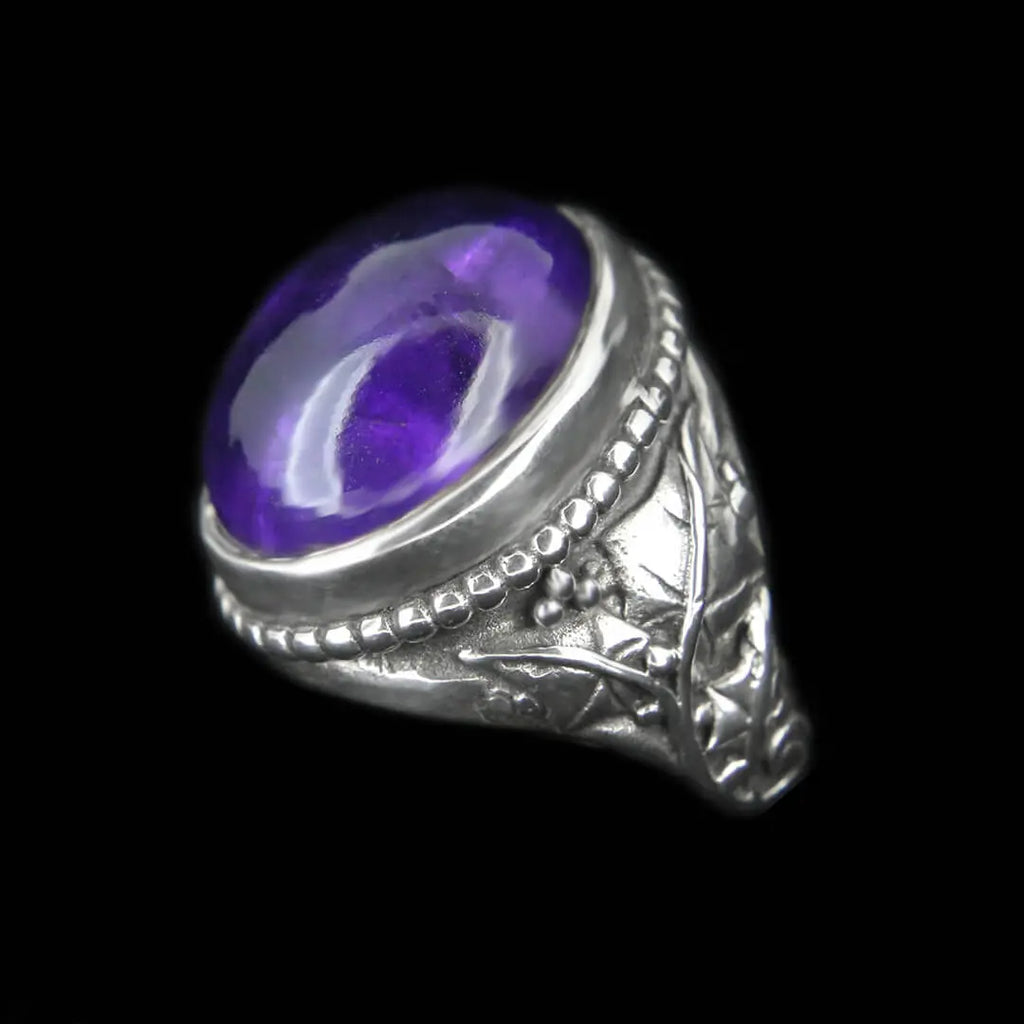 Large Ivy Leaf Ring - Amethyst Curiouser Collective