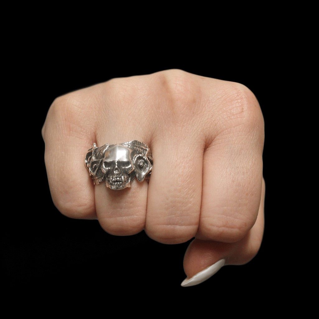 Lily & Skull Ring. Curiouser Collective