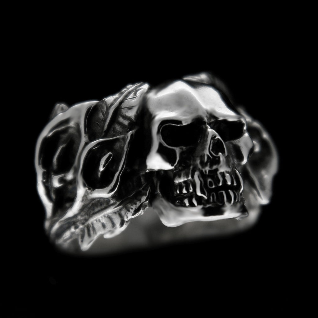 Lily & Skull Ring.. Curiouser Collective