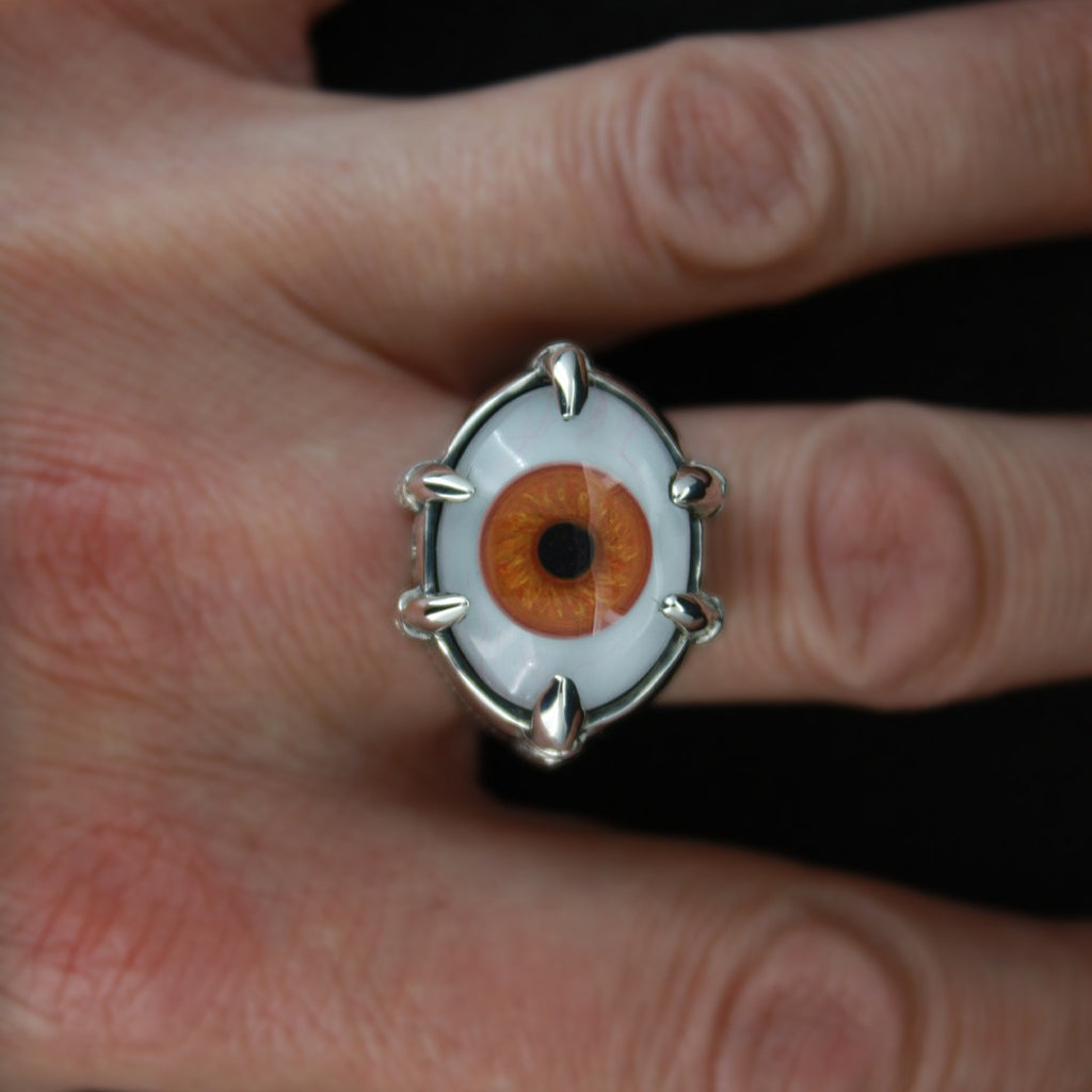 Monster Eye Ring brown Curiouser Collective