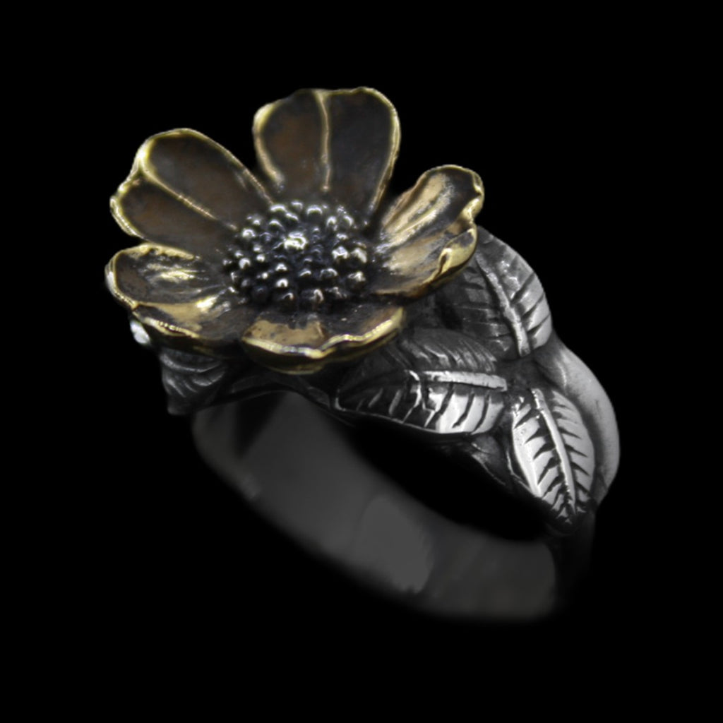Poppy Ring - Gold Plated leafs Curiouser Collective