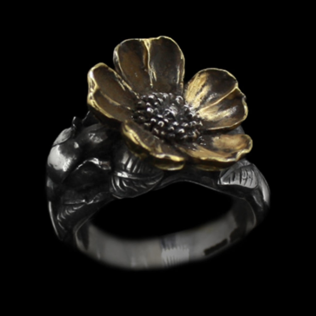 Poppy Ring - Gold Plated leafs Curiouser Collective