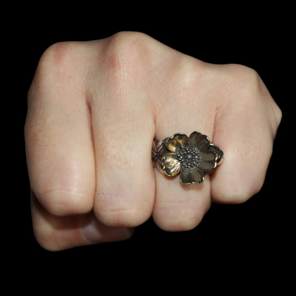 Poppy Ring - Gold Plated leafs... Curiouser Collective