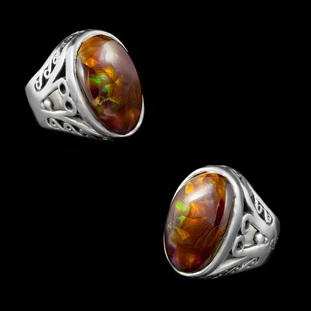 Scroll Ring - Fire Agate Curiouser Collective