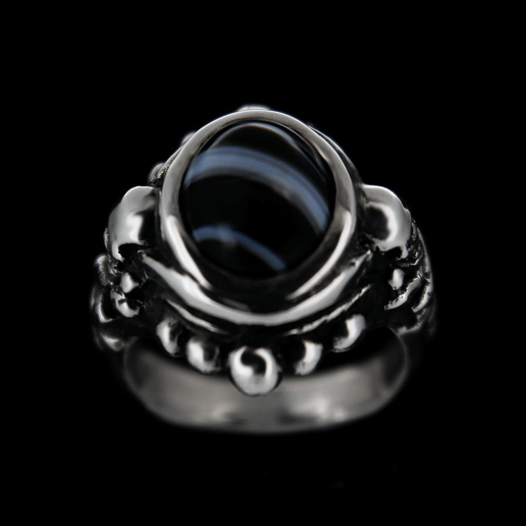 Skull & Cross Bone Ring - Victorian Onyx. Curiouser Collective