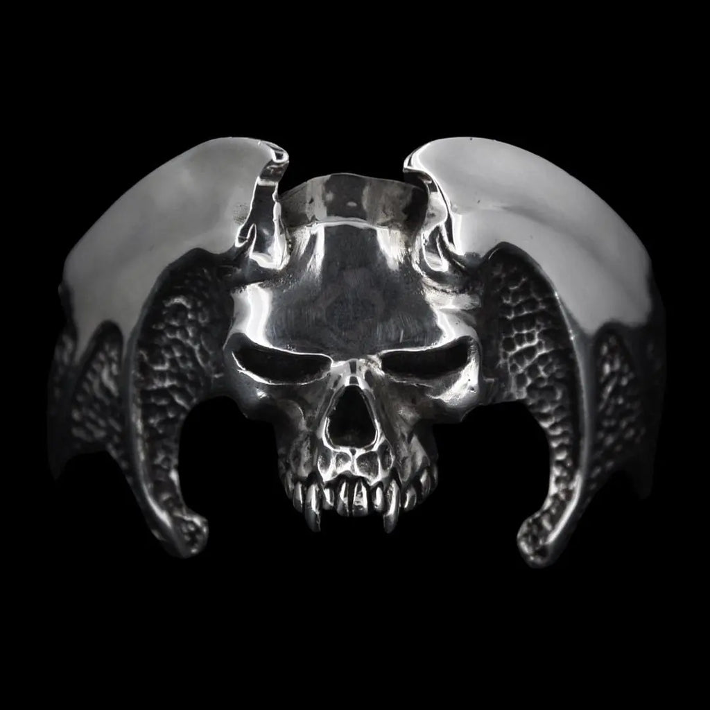 Winged Skull Bangle/Cuff Hand Made Curiouser & Curiouser